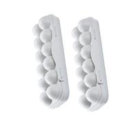 HOMSFOU 2pcs Food Grade Plastic Egg Storage Box Fridge Egg Holder Capacity Organiser