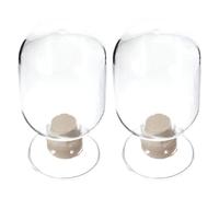 HOMSFOU 2pcs Glass Matchstick Cloche Jars 250ml round Head Bottles with Lid for Match Storage and Home Display