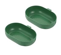 HOMSFOU 2pcs Green Plastic Bird Bath Tub for Small Birds, Parrot Cleaning Basin and Cage Bath Accessory, Suitable for Budgie, Canary, and Small Birdcages