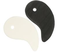 HOMSFOU 2pcs Gua Sha Scraping Massage Tools Set Black White Yin Yang Back Muscle Scraper Board Reusable Facial Body Lymphatic Massager for Daily Household Use