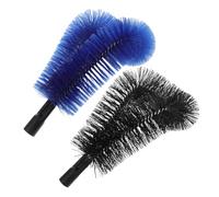HOMSFOU 2pcs Gutter Cleaning Brush Heads for Outdoor and Garage Use, Sturdy Nylon and Stainless Steel Material, Designed to Remove Leaves and Blockages from Gutters and Pipes Efficiently