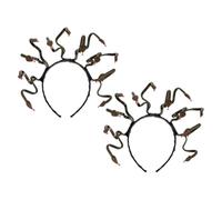 HOMSFOU 2pcs Halloween Snake Headband Hair Accessories with Unique Design, Plastic and Pvc Material, Fits Head Shapes and Hairstyles, for Costume Accessory and Carnival Events