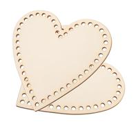 HOMSFOU 2pcs Heart Shaped Wooden Basket Bottoms for DIY Weaving Lightweight Mini Embroidery Hoops Portable for Cross Stitch Crafting Projects Basket Base Crochet Tools