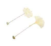 HOMSFOU 2Pcs Hollow Out Leaf Shape Metal Bookmarks with Tassels Elegant Design for Students and Book Lovers Lightweight and Adornments for Home Office and Library Use