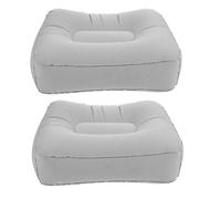 HOMSFOU 2PCS Inflatable Foot Rest Pillow for Travel Portable Leg Rest Cushion with Quick Inflate and Slip Flocked Surface for Airplane Office Outdoor Relaxation