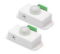 HOMSFOU 2pcs Infrared Motion Sensor Switch 12v-24v Pir Controller for Cabinet and Stair Lighting White