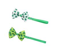 HOMSFOU 2pcs Irish's Pet Bow Tie St Patrick's Dog Pet Tie Chic Skin Friendly Webbing 3.54x2.36x0.20in Photo Shoots Dog Cat