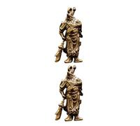 HOMSFOU 2pcs Key Chain Pendant Feng Shui Key Ring Guan Charm Holder for Necklace Craft Charms Lucky Figurines Kwan Kung Sculpture Chinese Kuan Gong Figurine Ornaments Doll Brass Delicate
