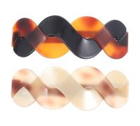 HOMSFOU 2pcs Large Acrylic Hair Barrettes Clips for Women Ponytail Holders in Red Coffee Light Tortoiseshell Colors Decorative Hair Accessories for Thick and Fine