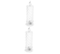 HOMSFOU 2pcs Led Candle Light Rose Design Flameless Smokeless Electric Candle for Home Party Wedding Present