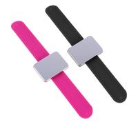HOMSFOU 2pcs Magnetic Silicone Pin Holder Wristband Lightweight Comfortable Slap Bands for Sewing Quilting Hair Stylists and Makeup Artists Black Rose Red