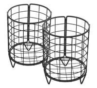 HOMSFOU 2pcs Matte Black Iron Rabbit Feeder Rack for Small Animals, Wear-resistant Hay Holder Suitable for Bunny and Guinea Pig Cage Feeding