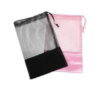 HOMSFOU 2pcs Mesh Dance Shoe Storage Bag String Closure Lightweight Ballet Shoe Pouch Made of Breathable Mesh Fabric for Daily Storage and Easy Organization of Dance Footwear