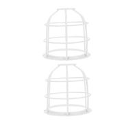 HOMSFOU 2pcs Metal Lamp Shade Guard Industrial Light Bulb Cover with Wire Frame Protector for Workshop Lighting Impact Resistant Design for Enhanced Safety and Fit
