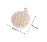 HOMSFOU 2pcs Natural Pointed Nettle Round Exfoliating Bath Towels 8x8cm Linen Hemp Body Scrubbers for Shower Dead Skin Removal Full Body Exfoliation Bathing Cloths