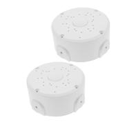 HOMSFOU 2PCS Outdoor Camera Junction Box with Mounting Bracket Weatherproof Dome-shaped Security Camera Base with Concealed Cable Management for Parks Communities and Schools