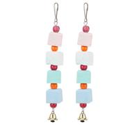 HOMSFOU 2pcs Parrot Chew Bird Bite String Hanging Cage for Beak Grinding and Chewing, Random Color, Suitable for Pet Birds and Parrots