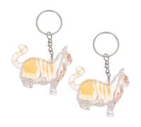 HOMSFOU 2pcs Pet Hair Keepsake Keyring for Cats and Small Dogs, Secure Abs Storage Box for Fur Remembrance, for Attaching to Bags or Keys, Kitten and Animal Lovers Gift
