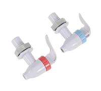 HOMSFOU 2pcs Plastic Water Dispenser Faucet Taps Kitchen Water Flow Nozzle for Square Beverage Dispensers Sturdy Home Tap Nozzle Replacement in Red and Blue