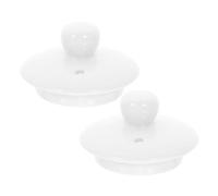 HOMSFOU 2pcs Porcelain Teapot Lids with Double Layer Tray Small Ceramic Kettle Lid Covers for Loose Leaf Tea Brewing Home and Office Use