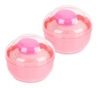 HOMSFOU 2pcs Powder Puff Box with Pink Storage Case Small Body Powder Container with Puff Applicator for Portable Suitable for Travel and Daily Use