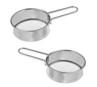 HOMSFOU 2pcs Powder Sugar Sifter Flour Filter Stainless Steel Fine Mesh Sieves Easy Storage Corrosion Resistant for Professional Bakers and Baking Enthusiasts in Hotels and Restaurants