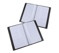 HOMSFOU 2pcs PU Leather Business Card Book Portable Credit Card Booklet with Multi Slot Organizer for Men and Women Sleek Namecard Holder for Professional Storage and Travel