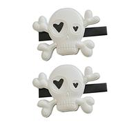 HOMSFOU 2pcs Punk Style Skull Hair Clips Plastic and Iron Material Halloween Hairpins That Will Not Hurt Your Hair Easy to Put and Take for Cosplay and Halloween Costume Parties