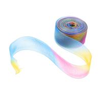 HOMSFOU 2pcs Rainbow Gradient Sheer Chiffon Ribbon Pack for Craft Wrapping and Holiday Decorations Vibrant Iridescent Organza Ribbon for Wedding Favors Gift Packaging and DIY Bouquets