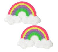 HOMSFOU 2Pcs Rainbow Reversible Color Sequins Sew on Patches Double-Sided Color Changing Sequins Easy to Use Applique Patches for Clothes and Daily Articles 8.66 X 5.51 X 0.39 Inch