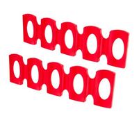 HOMSFOU 2pcs Red Silicone Beer Can Holder Rack Stackable Beverage Storage Mat for Refrigerator Bar Home Party