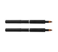 HOMSFOU 2pcs Retractable Lipstick Brushes with Concealer Brush Tip, Small Portable Black Lip Applicator for Women Makeup Tools, Travel-friendly Lip Gloss and Concealer Applicator