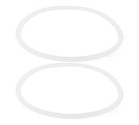 HOMSFOU 2pcs Reusable Silicone Seal Rings for Lunch Box and Punch Box, Wear-Resistant and Leak-Proof Elastic Silicone Sealing Rings for Kitchen Use, White and Square Shape