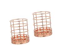 HOMSFOU 2pcs Rose Gold Pen Holder Sturdy Desk Organizer for Office Supplies Multi Use Storage Container for Pens Pencils Makeup and More Simple Style for Home and School