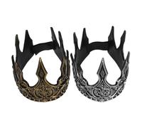 HOMSFOU 2pcs Royal Medieval Pu Cosplay Crown Headband for Men Crown Decoration Party Craft Supplies