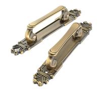 HOMSFOU 2pcs Rustic Metal Sliding Door Handles with Screws - Antique Bronze Vintage Gate Pulls for Barn Shed Cupboard Wardrobe Furniture