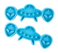 HOMSFOU 2pcs Silicone DIY Earring Mold Alien Spaceship Keychain Jewelry Making Supplies for Creative Pendants and Crafts