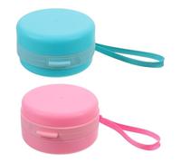 HOMSFOU 2pcs Silicone Shampoo Brush Cleansing Brush Soft Skin-Friendly Exfoliating Body Scrub with Protective 3.34x3.34x1.97in Integrated Storage Design for Shower Bathing Use Suitable