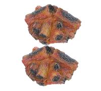 HOMSFOU 2pcs Simulation Charcoal Flame Lamp Resin Abs Figurine Lamp Scene Prop Night Light for Birthday Parties and Weddings, Festive Ambiance, 3 X AAA Batteries Not Included