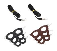 HOMSFOU 2pcs Small Pet Harness Set for Hamsters and Sugar Gliders, Portable Wearable Leashes in Brown and Black, Lightweight Adjustable Harnesses for Safe Outdoor Use