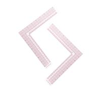 HOMSFOU 2pcs Square Shape Ruler Plastic Sewing Square Ruler with Clear Grid for Tailor Fabric Measuring Pattern Making Flexible Precision Tool