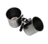 HOMSFOU 2pcs Stainless Steel Bird Feeding Bowls with Large Clip Cups for Parrots and Birds Cage Water and Food Dispenser Suitable