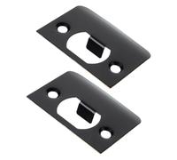 HOMSFOU 2pcs Stainless Steel Dead Bolt Strike Plates D Shaped Security Brackets for Exterior Doors Door Lock Reinforcement with Easy Installation for Home Office