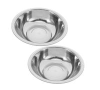 HOMSFOU 2pcs Stainless Steel Foot Basin Durable Round Wash Tub for Foot Soak Face Wash Laundry Thick Construction for Bathroom Kitchen Laundry Room Use