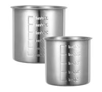 HOMSFOU 2pcs Stainless Steel Measuring Cups with User-Friendly Design, 350ml and 250ml Capacity, Lightweight Flour and Rice Measuring Containers for Baking and Cooking