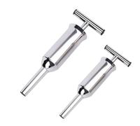 HOMSFOU 2pcs Stainless Steel Sausage Stuffer Funnel Filling Tubes Household Meat Stuffing Tool with Large and Small Sizes for Manual Sausage Making and Kitchen Use