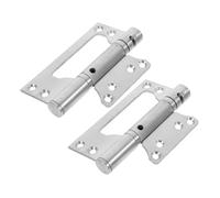 HOMSFOU 2pcs Stainless Steel Self-Closing Door Hinges Non-Mortise Hydraulic Buffer Bifold Furniture Hardware for Quiet Bedroom and Office Wood Doors