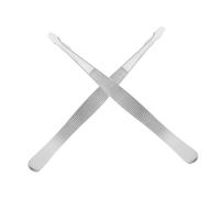 HOMSFOU 2pcs Stainless Steel Stamp Tweezers High Elastic Non-Magnetic Precision Philately Tools for Stamp Collectors Document Handling Flexible Grabbing Tongs