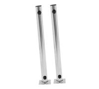 HOMSFOU 2pcs Stainless Steel Vertical Support Pole Mount Bracket for Outdoor Infrared Security Cameras Wall and Fence Installation with Bottom Wiring Port for Easy Cable Management