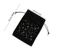 HOMSFOU 2pcs Tarot Storage Bag Velour Portable Drawstring Pouch for Tarot Cards Wrapping and Travel Use with Luxurious Celestial Star and Moon Design